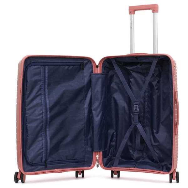 Set med 3 resväskor i polypropen "Travel Light" - LYS Paris 2551/3 - Rosa -