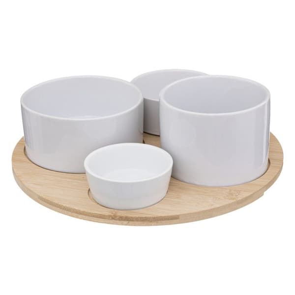 Secret de Gourmet 5-delad bambu aperitifset - Vit