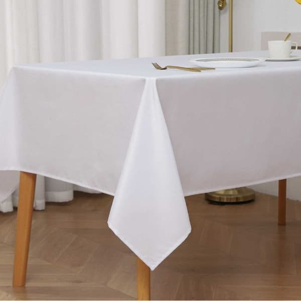 Duk med fläckavvisande behandling Vit rektangulär 145 x 240 cm - Vit -