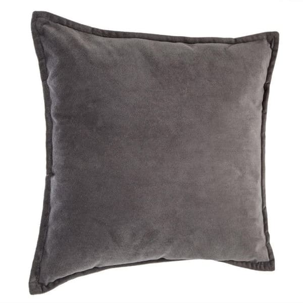 Kudde "Lilou" Sammetseffekt 45 x 45 cm Atmosphera - Mörkgrå - Mörkgrå -
