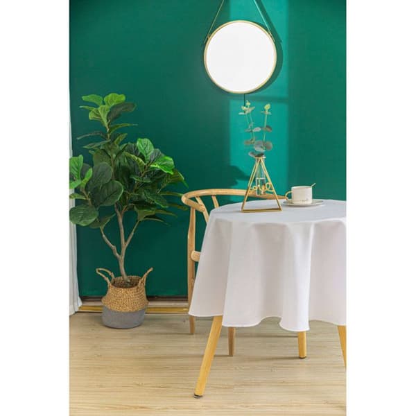 Rund vit fläckavvisande duk 160 cm - Vit -