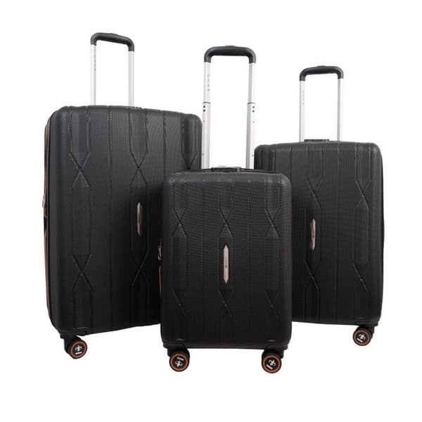 Set med 3 Expanderande Resväskor - 100% ABS - LYS Paris 330/3 - Svart