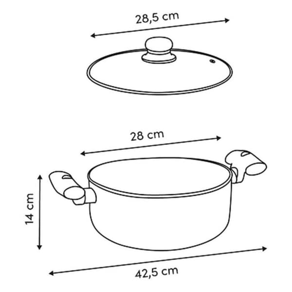 Induktionsgrytan med lock "Néo" aluminium diameter 28 cm - -