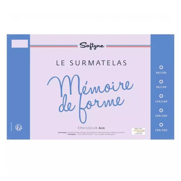 Lestra Softyne memory foam övermadrass 140 x 190 cm Lestra