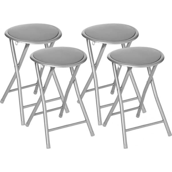 Fällbar PVC-pall "Elisa" Atmosphera - Grå - 4-pack - Grå -
