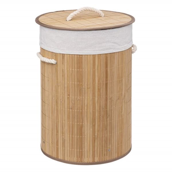 Rund tvättkorg i bambu 48 liter Atmosphéra