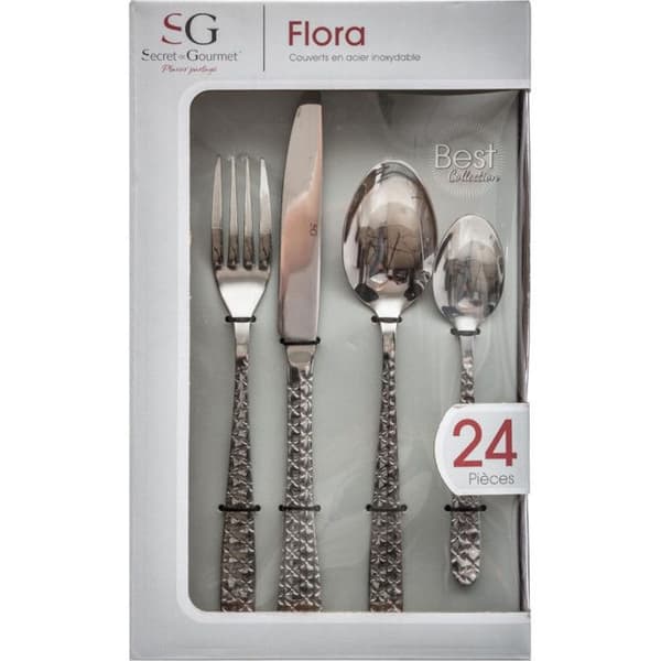 24-delat bestickset "Flora" Gourmets hemlighet