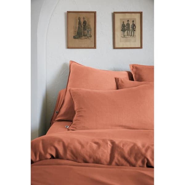 Drap housse "Lysandre" alla dimensioner "Lyocel" Fjärilseffekt - 140x200 - Lysandre Terracotta