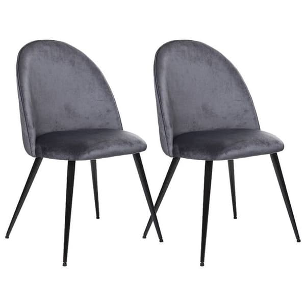 Set med 2 stolar i sammet "Slano" Atmosphera - 52x54x84 - Grå