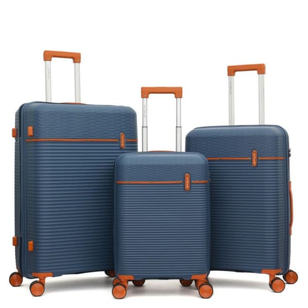 Set med 3 resväskor i polypropen "Travel Light" - LYS Paris 2561/3 - Blå -
