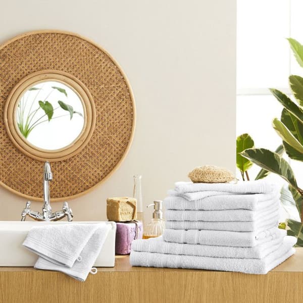 Komplett set 10 delar "Spa" badrum / 400 gr/m² - "Spa" Snö