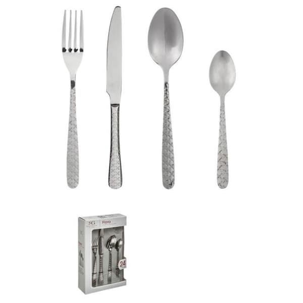 24-delat bestickset "Flora" Gourmets hemlighet