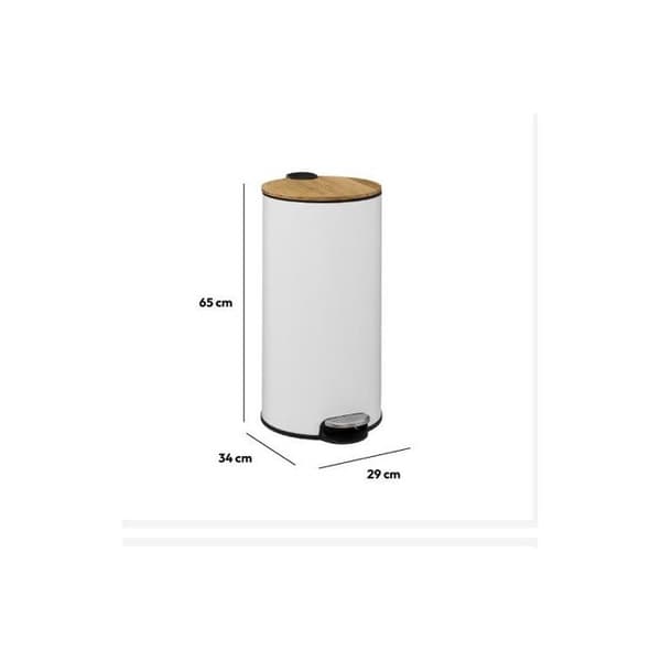 "Bam Modern" papperskorg 30 liter Bambu Lock Atmosphéra - Vit