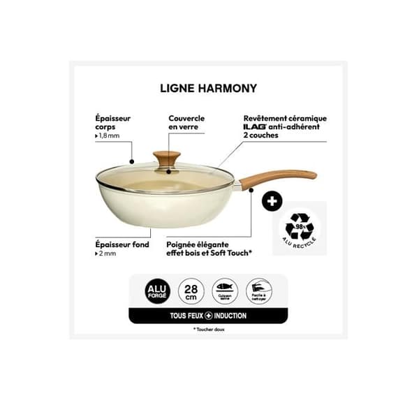 Sauterare i smidd aluminium "Harmony" diameter 28 cm
