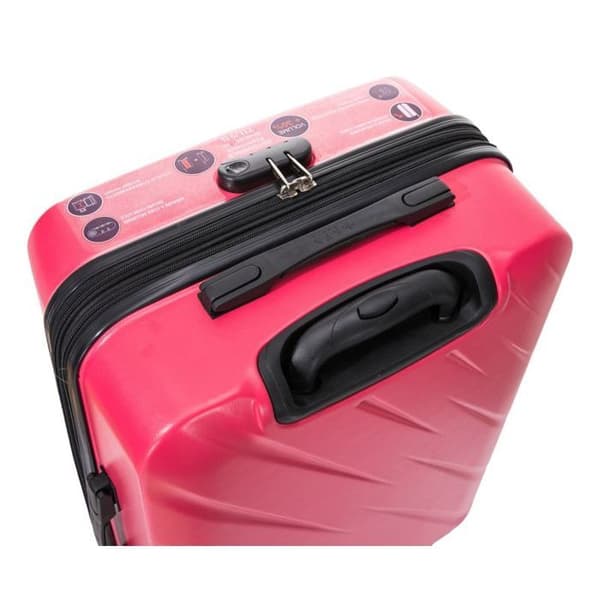 Set med 3 Utökbara Resväskor - 100% ABS - LYS Paris 350/3 - Fuchsia