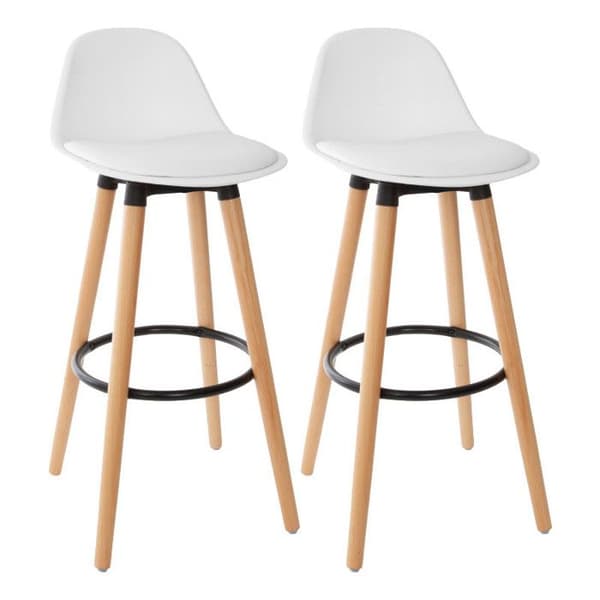 Set med 2 barstolar i skandinavisk design "Maxon" Atmosphera - Vit - Vit -