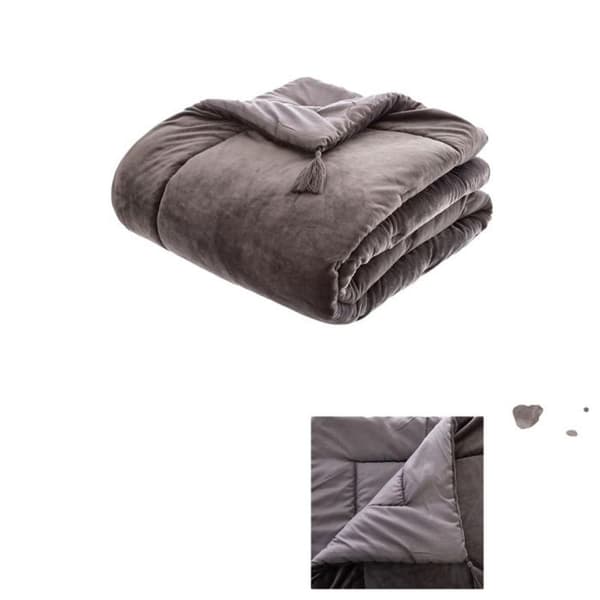 "Sonia" Sammetsquilt 80 x 180 cm Atmosphera - Grå