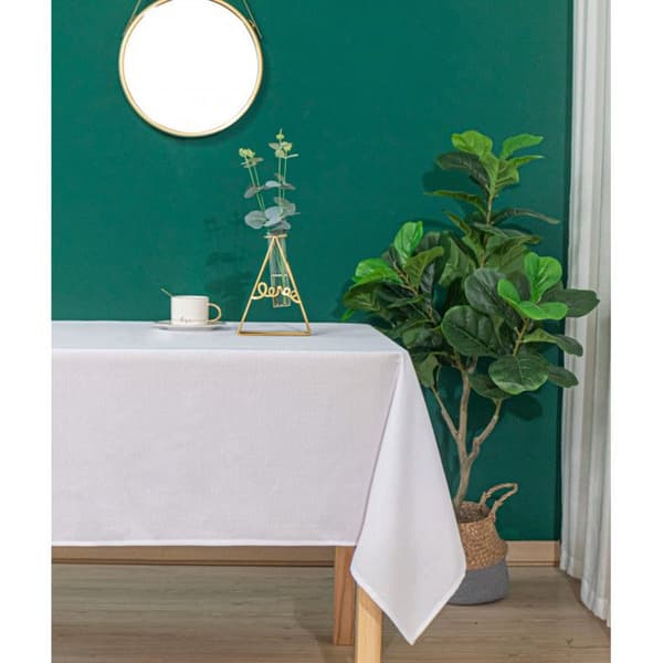Enfärgad fläckavvisande duk Vit rektangulär 145 x 240 cm - Vit -