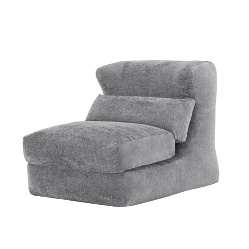 Chenille fåtölj med vilstolsfunktion modern design för vardagsrum och sovrum vit relaxfåtölj