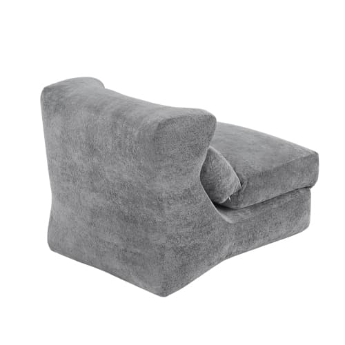 Chenille fåtölj med vilstolsfunktion modern design för vardagsrum och sovrum vit relaxfåtölj