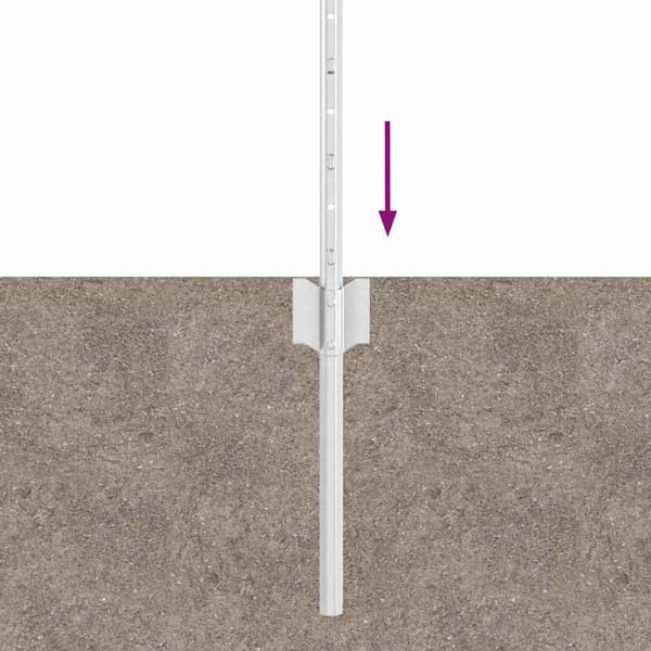 Stängselstolpe 11 pcs Silver 80 cm Stål