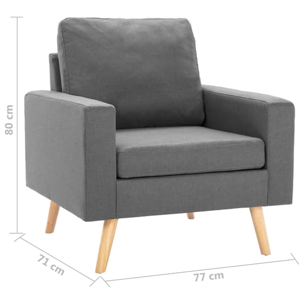 Soffgrupp 2 delar tyg ljusgrå