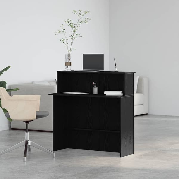Receptionsdisk svart 100x50x103,5 cm konstruerat trä