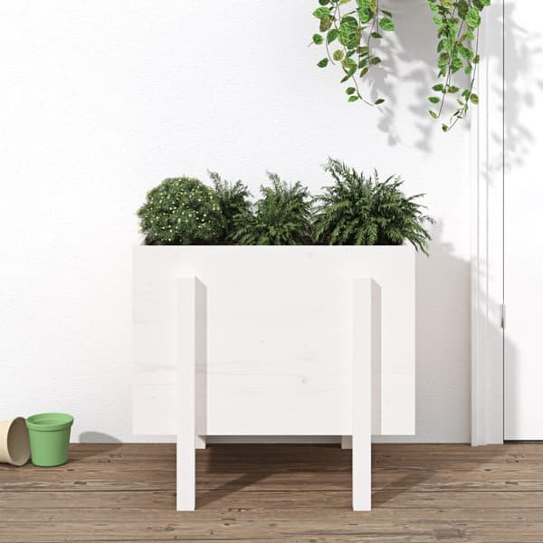Odlingslåda 62x50x57 cm vit massiv furu