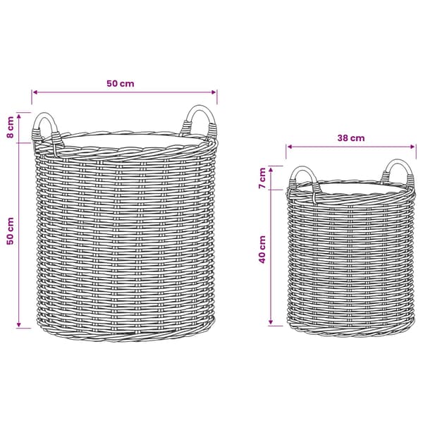 Planteringskorg med lagring 2 pcs Grå Lacak rotting