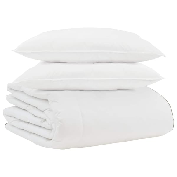 Vinter Täcke med kudde 3 pcs Vit Dunfjäder