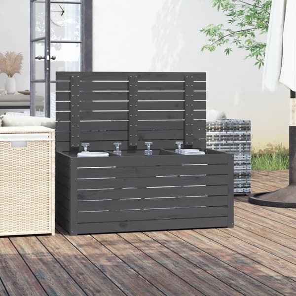 Dynbox grå 101x50,5x46,5 cm massiv furu