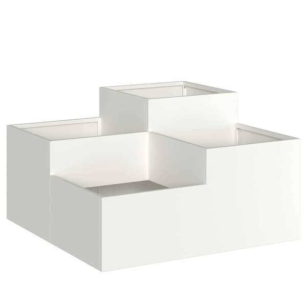 Trädgårdsplanterare Vit 80 x 80 x 48 cm Stål