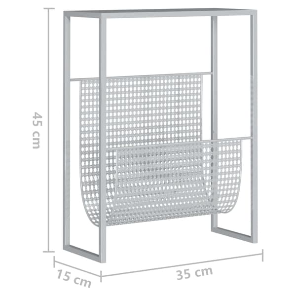 Tidningsställ silver 35x15x45 cm stål