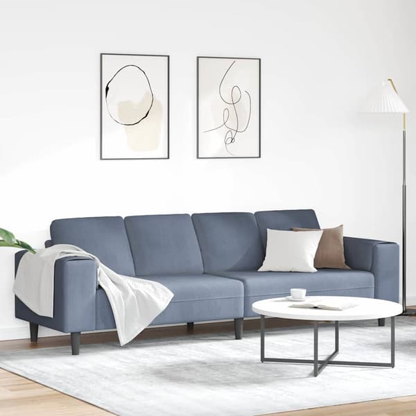 Soffa Blå 250 x 77 x 76 cm Kordread tyg