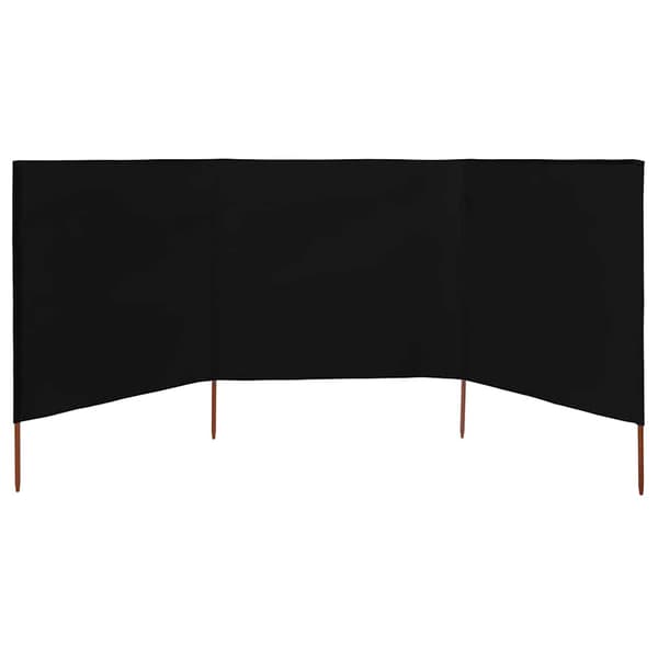 Vindskydd 3 paneler tyg 400x120 cm svart