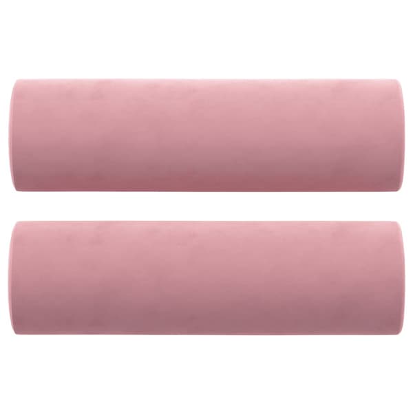 2-sitssoffa med prydnadskuddar rosa 140 cm sammet