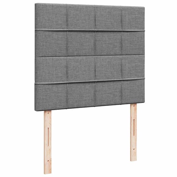 Ramsäng med madrass & LED mörkgrå 120x190 cm tyg