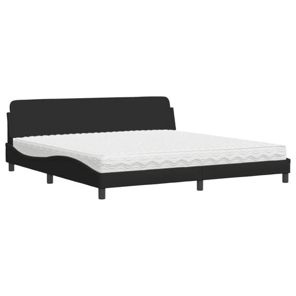 Bed with Mattress "Dover" Black 200x200 cm Fabric