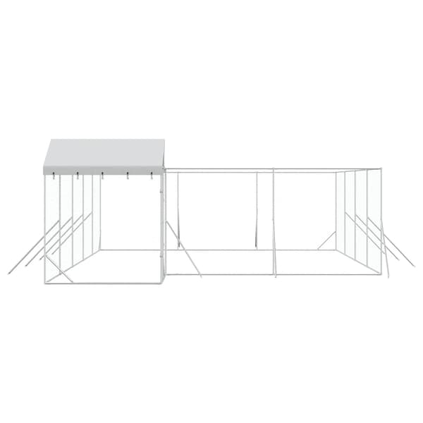 Hundgård med tak silver 10x6x2,5 m galvaniserat stål