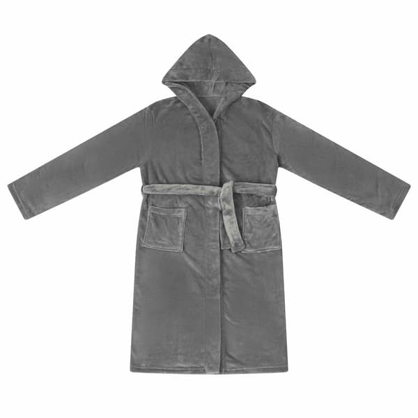 Badräkt Hoodie Mörkgrå m Flanell