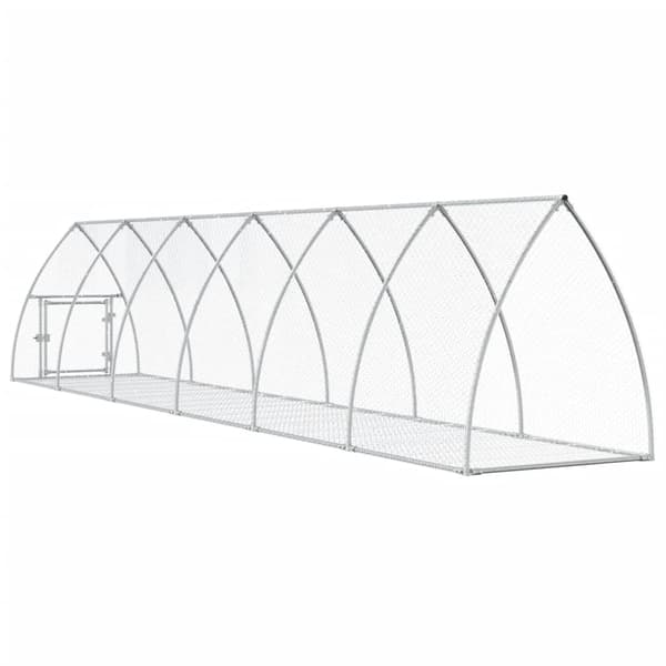 Kaninbur silver 105x600x120 cm galvaniserat stål