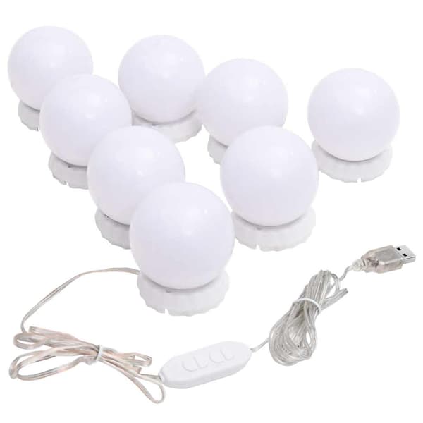 Spegelbelysning med 8 LED-lampor varmvit och kallvit