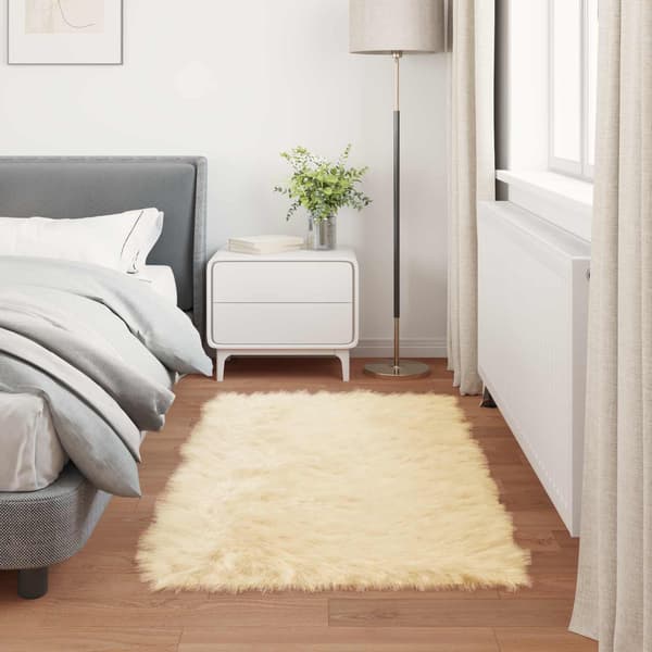 Fuskfäll matta TAFALLA Gräddvit 60 x 110 cm Polyester