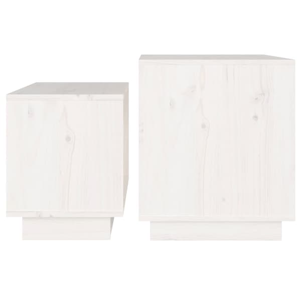 Satsbord 2 st vit massiv furu