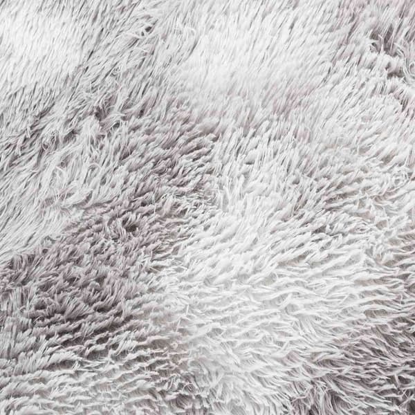 Ryamatta med lång lugg NAVARRA silvergrå 160x230 cm polyester