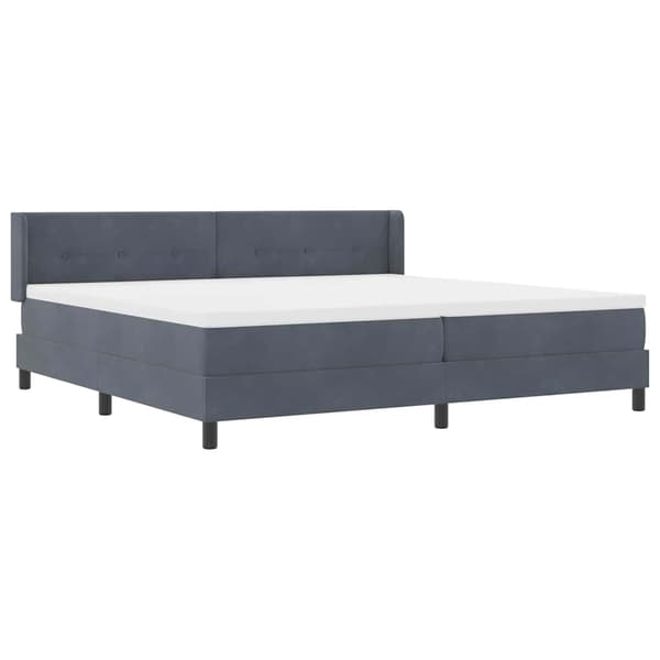 Bäddfjäder med madrass Mörkgrå 200 x 200 cm Polyester