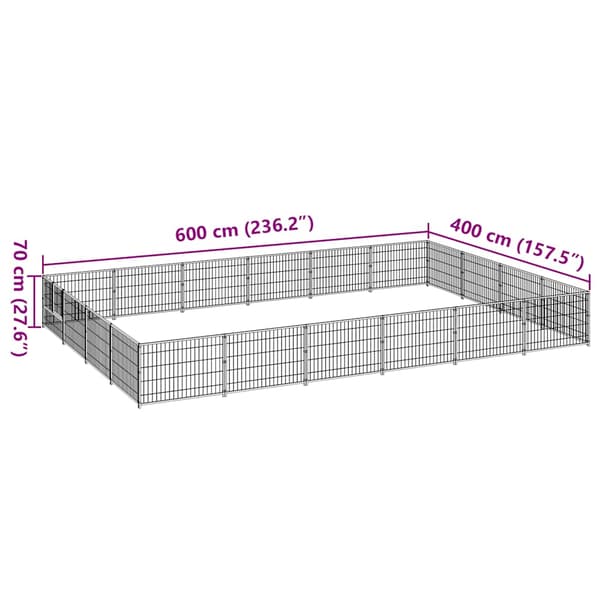 Hundgård svart 24 m² stål