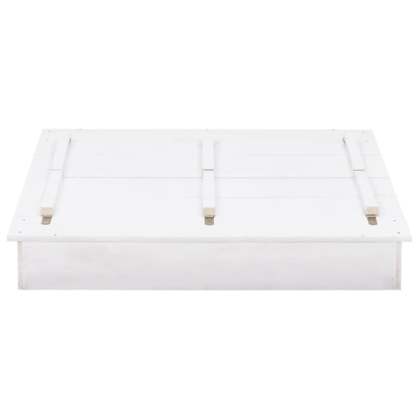 Sandlåda granträ vit 95x90x15 cm