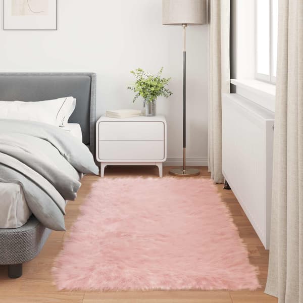 Fuskfäll matta TAFALLA Rosa 80 x 200 cm Polyester