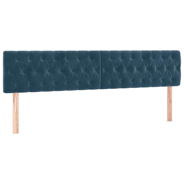 Sänggavel LED blå 200x7x78/88 cm sammet